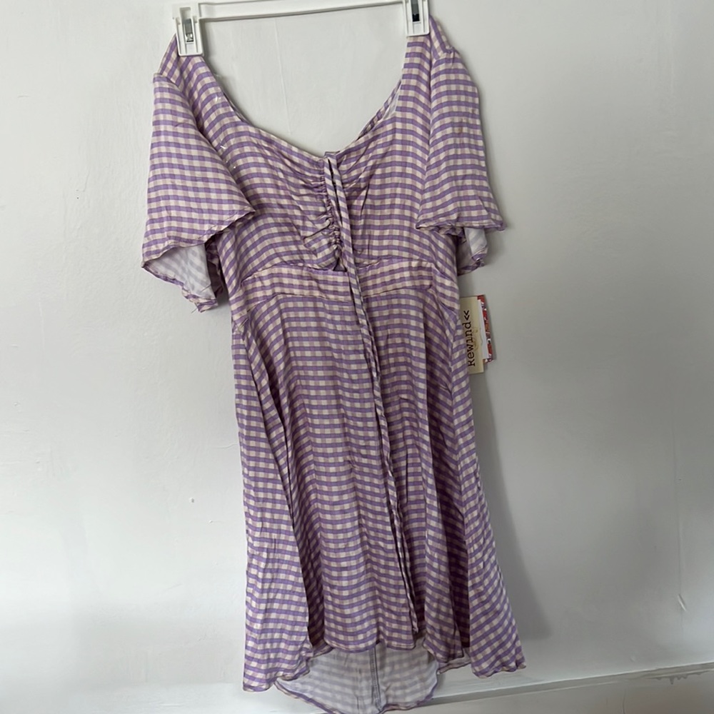 New purple checkered dress